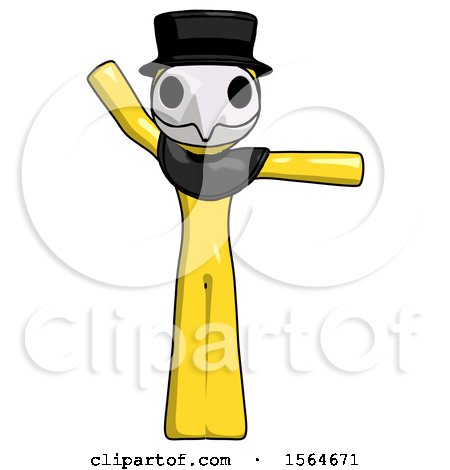 Yellow Plague Doctor Man Directing Traffic Right by Leo Blanchette