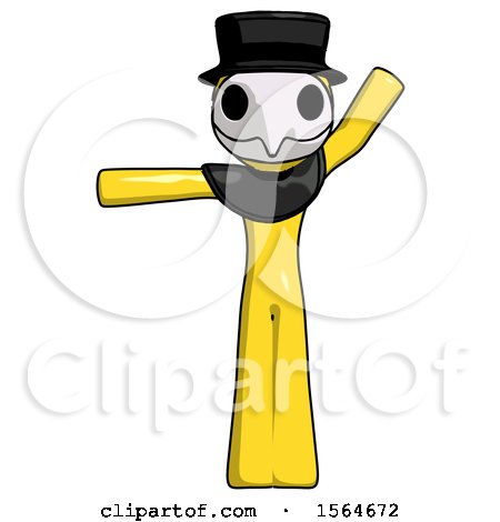 Yellow Plague Doctor Man Directing Traffic Left by Leo Blanchette