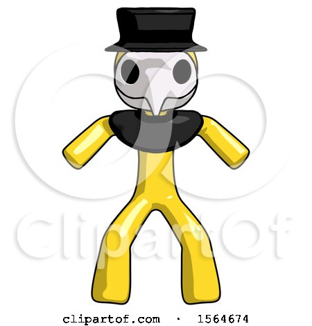Yellow Plague Doctor Male Sumo Wrestling Power Pose by Leo Blanchette
