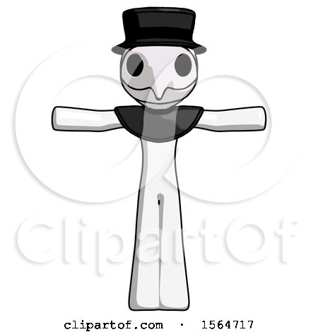 White Plague Doctor Man T-Pose Arms up Standing by Leo Blanchette