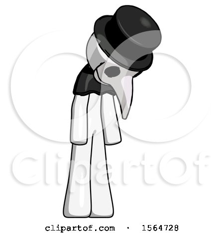 White Plague Doctor Man Depressed with Head down Turned Right by Leo Blanchette
