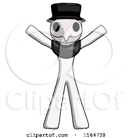 White Plague Doctor Man Surprise Pose, Arms and Legs out by Leo Blanchette