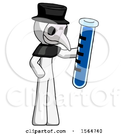 White Plague Doctor Man Holding Large Test Tube by Leo Blanchette