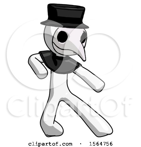 White Plague Doctor Man Karate Defense Pose Right by Leo Blanchette