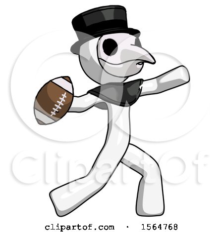 White Plague Doctor Man Throwing Football by Leo Blanchette