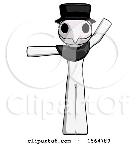 White Plague Doctor Man Directing Traffic Left by Leo Blanchette