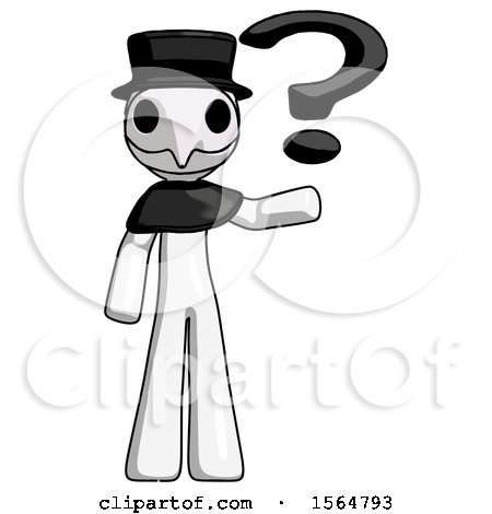 White Plague Doctor Man Holding Question Mark to Right by Leo Blanchette
