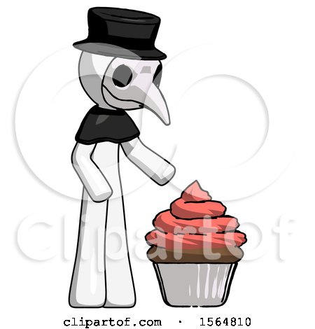 White Plague Doctor Man with Giant Cupcake Dessert by Leo Blanchette