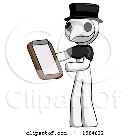 White Plague Doctor Man Reviewing Stuff on Clipboard by Leo Blanchette