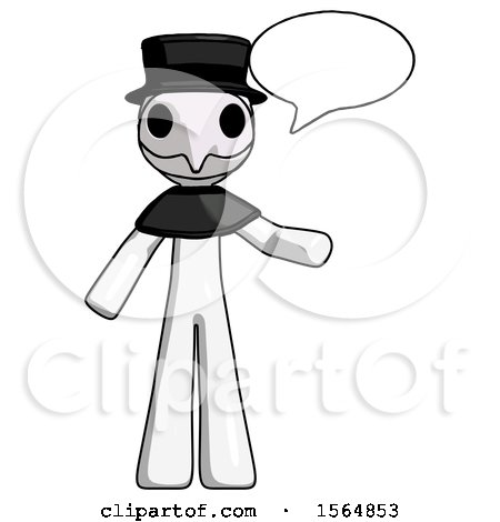 White Plague Doctor Man with Word Bubble Talking Chat Icon by Leo Blanchette
