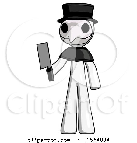 White Plague Doctor Man Holding Meat Cleaver by Leo Blanchette