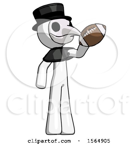 White Plague Doctor Man Holding Football up by Leo Blanchette