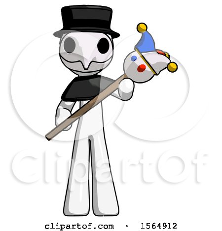 White Plague Doctor Man Holding Jester Diagonally by Leo Blanchette