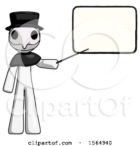 White Plague Doctor Man Giving Presentation in Front of Dry-erase Board by Leo Blanchette