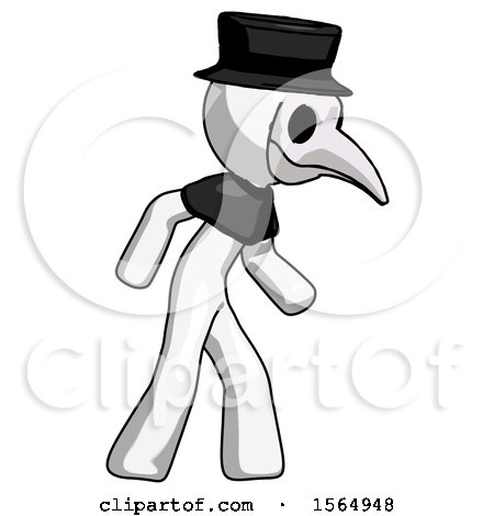 White Plague Doctor Man Suspense Action Pose Facing Right by Leo Blanchette