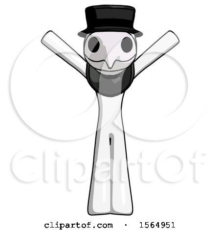 White Plague Doctor Man with Arms out Joyfully by Leo Blanchette