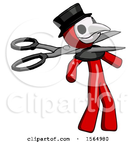 Red Plague Doctor Man Scissor Beheading Office Worker Execution by Leo Blanchette