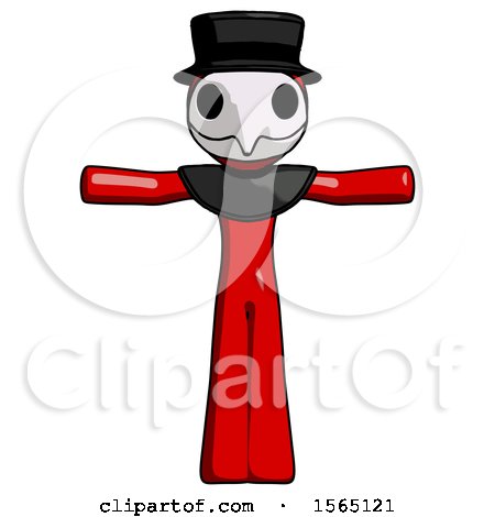 Red Plague Doctor Man T-Pose Arms up Standing by Leo Blanchette
