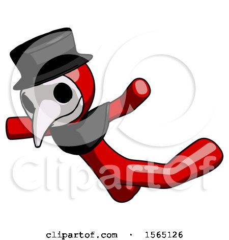 Red Plague Doctor Man Skydiving or Falling to Death by Leo Blanchette