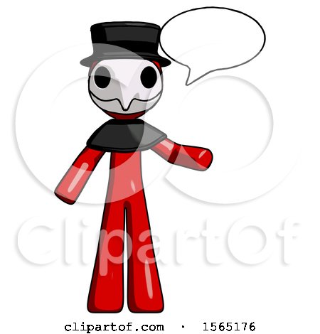 Red Plague Doctor Man with Word Bubble Talking Chat Icon by Leo Blanchette
