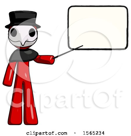 Red Plague Doctor Man Giving Presentation in Front of Dry-erase Board by Leo Blanchette