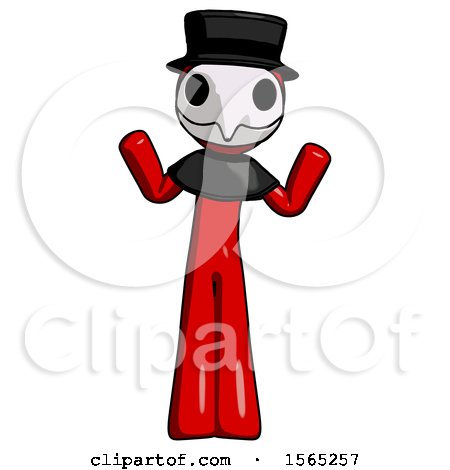 Red Plague Doctor Man Shrugging Confused by Leo Blanchette