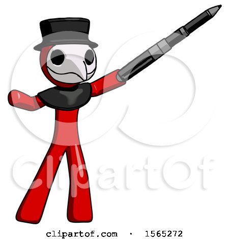 Red Plague Doctor Man Demonstrating That Indeed the Pen Is Mightier by Leo Blanchette