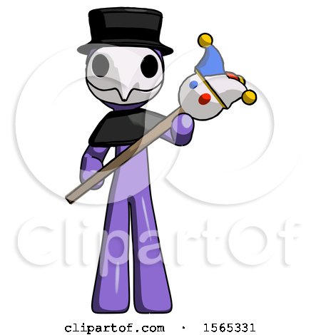 Purple Plague Doctor Man Holding Jester Diagonally by Leo Blanchette
