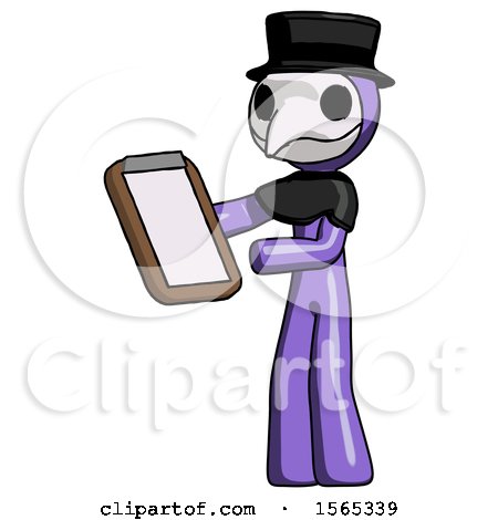 Purple Plague Doctor Man Reviewing Stuff on Clipboard by Leo Blanchette