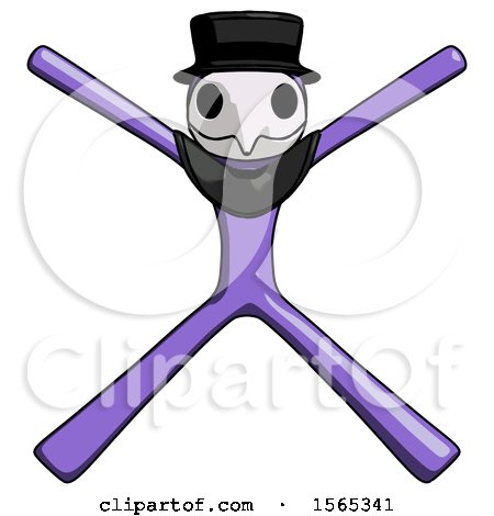Purple Plague Doctor Man with Arms and Legs Stretched out by Leo Blanchette
