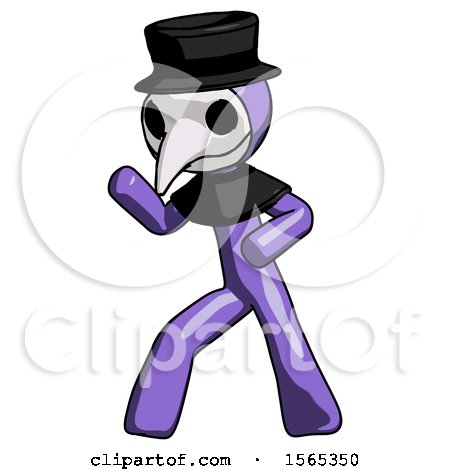 Purple Plague Doctor Man Martial Arts Defense Pose Left by Leo Blanchette