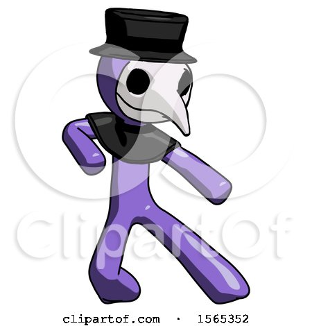 Purple Plague Doctor Man Karate Defense Pose Right by Leo Blanchette