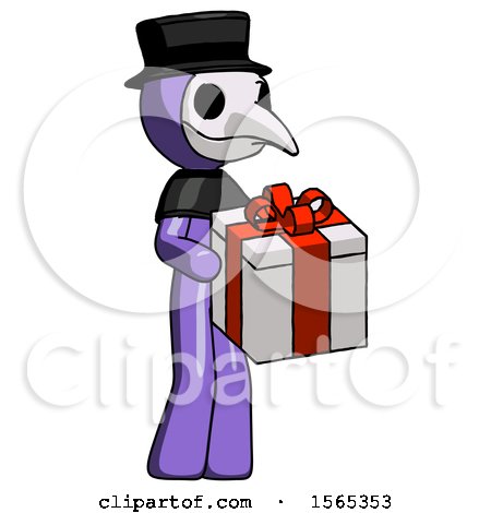 Purple Plague Doctor Man Giving a Present by Leo Blanchette