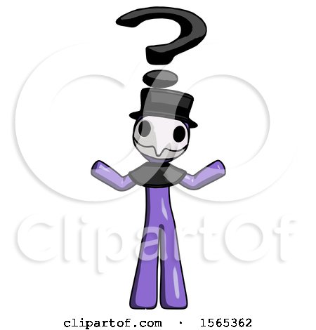 Purple Plague Doctor Man with Question Mark Above Head, Confused by Leo Blanchette