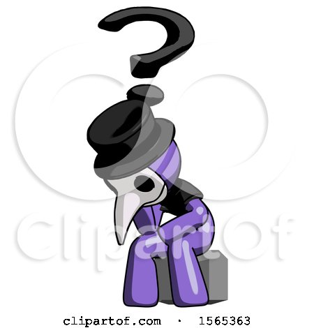 Purple Plague Doctor Man Thinker Question Mark Concept by Leo Blanchette