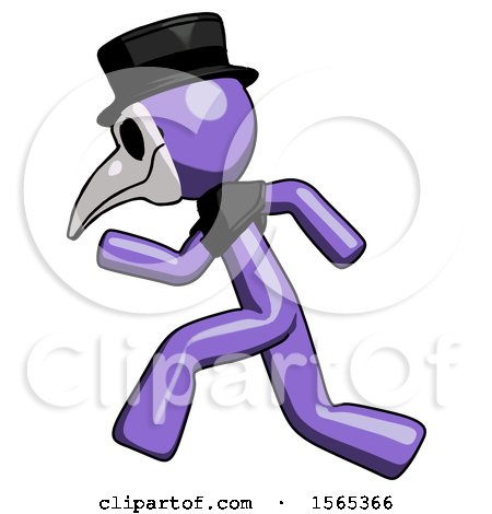 Purple Plague Doctor Man Running Fast Left by Leo Blanchette