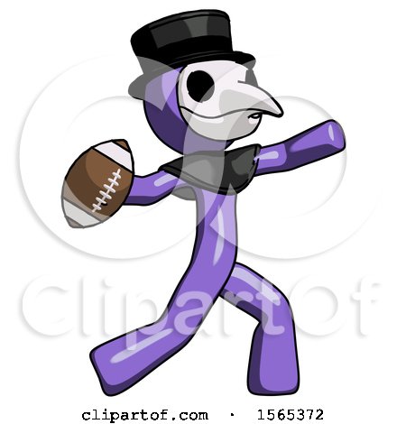 Purple Plague Doctor Man Throwing Football by Leo Blanchette