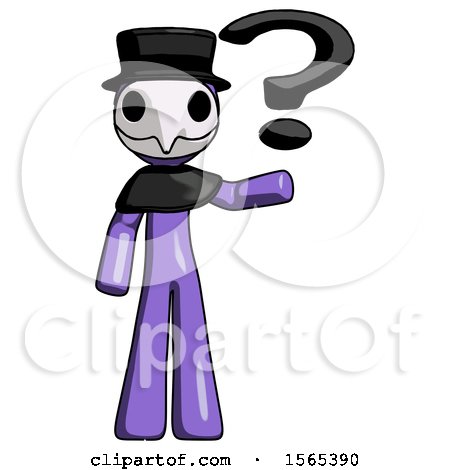 Purple Plague Doctor Man Holding Question Mark to Right by Leo Blanchette