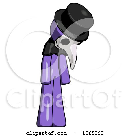 Purple Plague Doctor Man Depressed with Head down Turned Right by Leo Blanchette