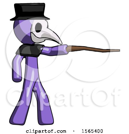 Purple Plague Doctor Man Pointing with Hiking Stick by Leo Blanchette