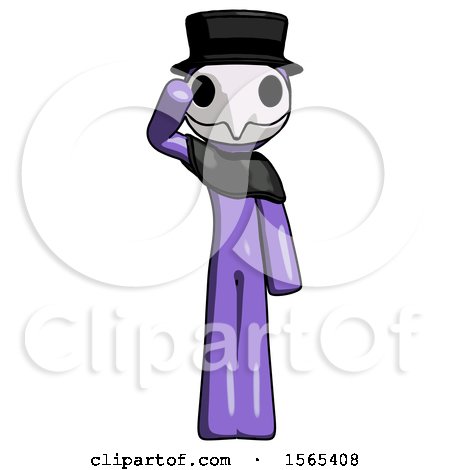 Purple Plague Doctor Man Soldier Salute Pose by Leo Blanchette