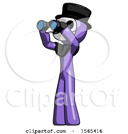 Purple Plague Doctor Man Looking Through Binoculars to the Left by Leo Blanchette