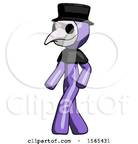 Purple Plague Doctor Man Man Walking Turned Left Front View by Leo Blanchette