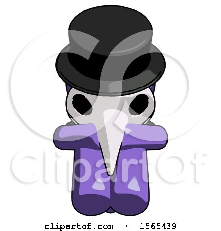 Purple Plague Doctor Man Sitting with Head down Facing Forward by Leo Blanchette