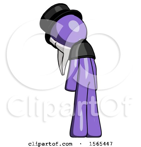 Purple Plague Doctor Man Depressed with Head Down, Back to Viewer, Left by Leo Blanchette