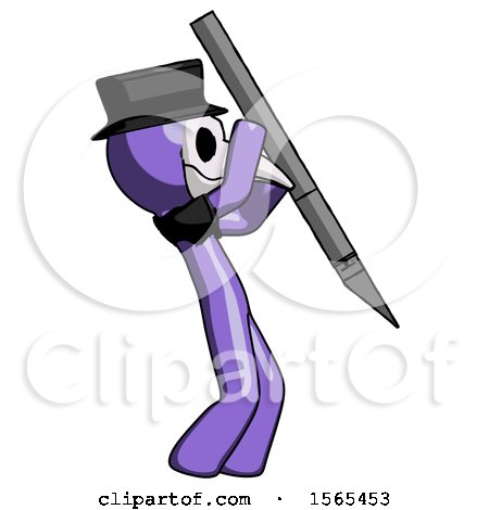 Purple Plague Doctor Man Stabbing or Cutting with Scalpel by Leo Blanchette