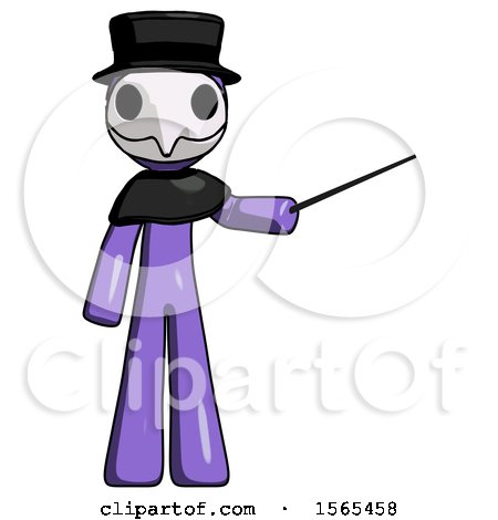 Purple Plague Doctor Man Teacher or Conductor with Stick or Baton Directing by Leo Blanchette