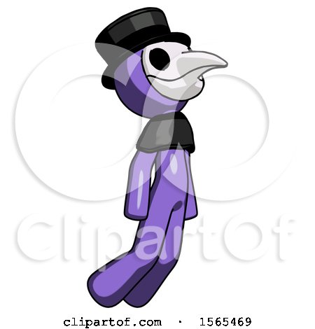 Purple Plague Doctor Man Floating Through Air Right by Leo Blanchette