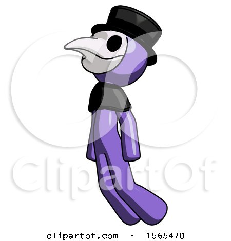 Purple Plague Doctor Man Floating Through Air Left by Leo Blanchette
