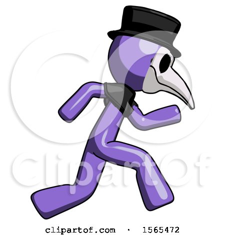 Purple Plague Doctor Man Running Fast Right by Leo Blanchette